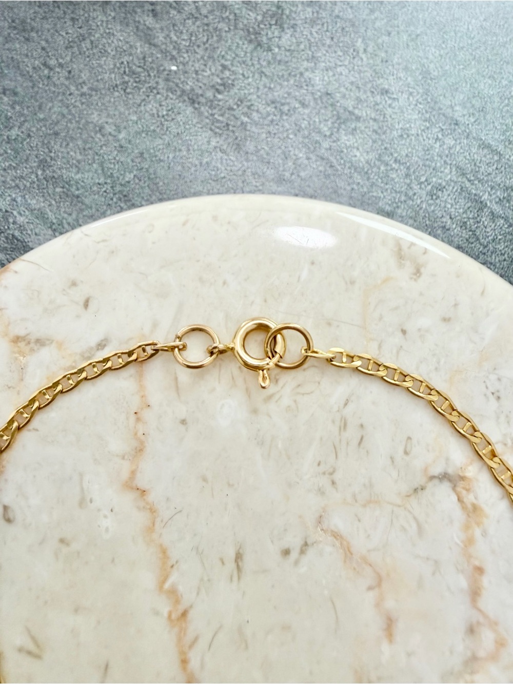 Vintage 10K Yellow Gold Engravable Scalloped Cloud ID Link Chain Bracelet 2.10g - Picture 5 of 5